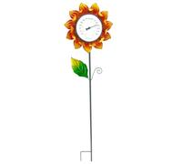 Thermomètre extérieur Jardin - Thermomètre Mural, métal | Thermomètres de décoratifs en Fer avec lumière Solaire, décorations de Jardin résistantes aux intempéries pour terrasse, Balcon et e