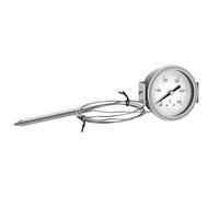 Thermomètre four, cadran 63mm fixation arrière U 0-500°C tous fours | Capillaire 1,5m, précision 2%, rempli gaz, étanche graisse/fumée, montage cadran extérieur four encastré professionnel.