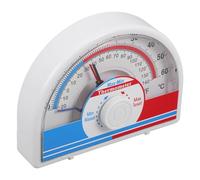 Thermomètre Haute Précision Analogique Mural Extérieur Intérieur Cadran | Plastique et Métal, Lecture Facile, Enregistrement Max Min, pour Jardin et Serrage