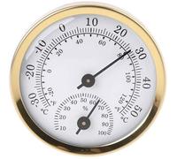 Thermomètre hygromètre analogique d'intérieur - Affichage de la température de l'air - 58 mm - Doré + blanc - Plateau de table