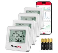 Thermomètre-hygromètre Bluetooth, portée de 80 mètres, lot de 4, précision de ±0,5 °C, contrôle via application