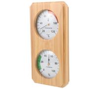 Thermomètre Hygromètre de Sauna Mural Vertical en Bois Beige | Double Affichage Mécanique, Mesure Simultanée Claire et Fiable, pour Hammam Domestique