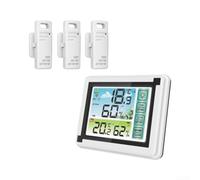 Thermomètre Hygromètre Digital 3 Capteurs Inclus | Écran tactile couleur, données pour temps réel, 3 capteurs inclus, portée 60m, intérieur extérieur