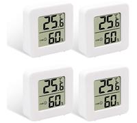 Thermomètre-hygromètre d'intérieur, ensemble 4 pièces, mini thermomètre numérique LCD, petit hygromètre mural chambre bébé.
