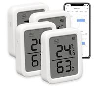 Thermomètre hygromètre d'intérieur - Set de 4 - Écran 3 pouces - Bluetooth - Enregistrement de 68 jours