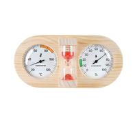 Thermomètre Hygromètre En Bois Pour Sauna Avec Support Mural,Rouge | grand cadran, haute tolérance à la chaleur, utilisation dans les salles de vapeur et les serres, lecture claire