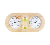 Thermomètre Hygromètre En Bois Pour Sauna Avec Support Mural,Vert | grand cadran, haute tolérance à la chaleur, utilisation dans les salles de vapeur et les serres, lecture claire