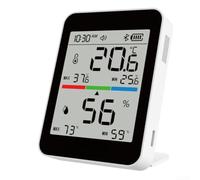 Thermomètre Hygromètre Intelligent Écran LCD 3,3 Pouces | Écran LCD 3,3 pouces, pour affichage clair temps/temp/hum, valeurs max/min, pour idéal salon bureau chambre