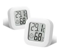 Thermomètre Hygrometre Intérieur, 2PCS Mini Thermomètre Hygromètre Digital à Haute Précision pour Maison, Bureau