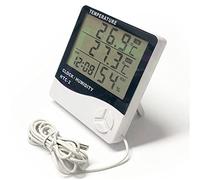 Thermomètre Hygromètre Intérieur et Extérieur, InnovTec Thermo-Hygromètre Domestique Double Affichage avec Sonde Thermo-Hygromètre électronique Réveil