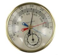 Thermomètre hygromètre intérieur extérieur avec aiguilles max min - Station météo en alliage d'aluminium plastique pour maison jardin serre 12,8 cm