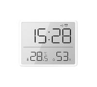 ThermomèTre HygromèTre NuméRique avec Horloge Moniteur D'Humidité Minuterie Alarme pour Bureau à Domicile Chambre BéBé Blanc CLOCK