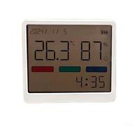 Thermomètre hygromètre numérique grand écran LCD intérieur | Grand écran LCD transparent, lecture facile à distance, affichage intuitif des données, corps en ABS blanc, usage domestique