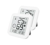 Thermomètre-hygromètre numérique - Infactory - E-Ink - Écran large - Support magnétique - Pack de 2