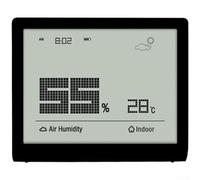 Thermomètre hygromètre numérique pour intérieur et extérieur, grand écran station météo avec heure et niveau de batterie, capteur d'environnement domestique ultra-fin de 5 mm pour chambre, bureau
