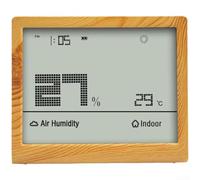 Thermomètre hygromètre numérique pour intérieur et extérieur, grand écran station météo avec heure et niveau de batterie, capteur d'environnement domestique ultra-fin de 5 mm pour chambre, bureau