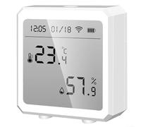 Thermomètre hygromètre sans fil avec alertes par application - Capteur numérique haute précision pour la maison et la chambre de bébé - Moniteur à distance ± 0,-15 °C - Blanc 65 x 60 mm