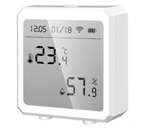 Thermomètre hygromètre sans fil, blanc, capteur WLAN intelligent, surveillance à distance, alertes de haute précision, exportation de données en temps réel pour la maison et le bureau