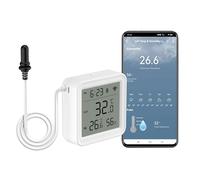 Thermomètre hygromètre WiFi : capteur d'humidité intelligent avec capteur de température, alarme d'application à distance, moniteur de température numérique pour le stockage des aliments, le brassage,
