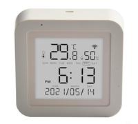 Thermomètre hygromètre WiFi pour application Tuya pour Smart Life | Capteur numérique de température et d'humidité avec écran LCD large | Surveillance en temps réel | Contrôle vocal | Celsius