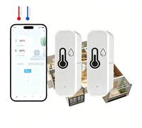 Thermomètre Hygromètre Wifi pour surveillance de la température et de l'humidité intérieure et extérieure, fonctionne avec l'application Smart Life/Tuya, compatible avec Google Home, Alexa, (2)