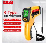 Thermomètre infrarouge de type K, pistolet à main sans contact pour mesure de haute température, convient pour l'industrie, les tests de cuisson, les fours à pizza, l'automobile, la climatisation, les