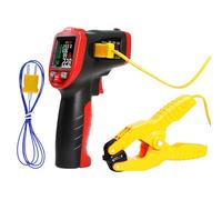 Thermomètre Infrarouge Mesure de Température Sans Contact -50 à 850 °C (58 à 1562 °F) avec Visée Laser, Détection UV, Sonde Thermocouple de Type K, Affichage de l'Humidité et du Point de Rosée