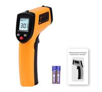 Thermomètre infrarouge Pyromètre numérique 50 °C à 400 °C | Thermomètre infrarouge sans contact pour cuisson, pizza, four, réfrigérateur, aliments