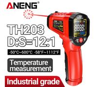 Thermomètre infrarouge TH203, émissivité réglable, température sans contact 50 ° C~600 ° Pyromètre IR Hygromètre pour usage industriel et domestique TH203 Red