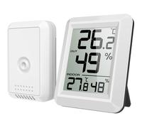 Thermomètre Intérieur et Extérieur, Thermomètre Connecté avec Capteur Extérieure sans Fil, Thermomètre Hygrometre Numérique avec Gr