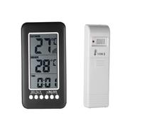 Thermomètre intérieur/extérieur sans fil - AIMOONSA - 2 en 1 - Écran LCD - Transmission 100 m - Horloge & mémoire min/max