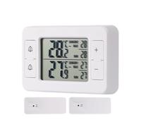 Thermometre Interieur Exterieur Sans Fil Avec 2 Capteurs, Thermometre Frigo Avec Alarme, Station Meteo Numérique Portée De 100 M, -40 °F À 140 °F