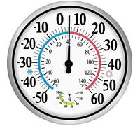 Thermomètre intérieur extérieur sans fil - PZCC - PZCC - Hygromètre intégré - Grands chiffres - Ø 12 pouces