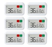 Thermometre Interieur: Lot De 6 Mini Hygrometre Interieur | Thermo-Hygromètre Avec Indicateur De Confort Pour La Chambre à Coucher, Bureau, Plantes, Couveuse, Reptiles (Blanc)