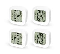 Thermometre Interieur Maison Lot de 4 Thermometre Hygrometre Numérique Mini Termometro Ambientale d'intérieur LCD, Thermomètre