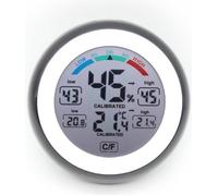 Thermomètre Intérieur - SNAKIOX - Modèle Rond - Sans Fil - Affichage LCD - Noir