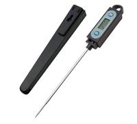 Thermomètre Lecture Instantanée Sonde Pliable Écran LCD Rétroéclairé pour BBQ pour lait -50°C à 300°C (black)
