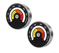 Thermomètre Magnétique Poêle à pour bois Lot de 2 - Capteur pour précis 48-370°C pour Tuyau pour cheminée Acier