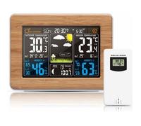 Thermomètre météo - avec capteur extérieur - Thermomètre multifonction - Noir