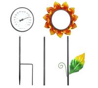 Thermomètre mural - Affichage floral artistique, fiable | Jauge - Pièce de décoration de jardin vivante - Facile à monter - Accessoire d'extérieur résistant aux intempéries - Pour