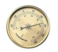 Thermomètre mural doré intérieur extérieur - Analogique précis pour thermo-hygromètre pour climat intérieur - Design résistant aux intempéries 70 mm