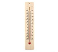 Thermomètre mural en bois naturel avec échelle transparente pour une utilisation en intérieur et en extérieur, pour fluide de kérosène sans mercure, jardin, serre, moniteur de température domestique