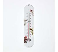 Thermomètre mural - HOMESCAPES - Thermomètre intérieur et extérieur - Motif animaux de ferme - 29.5 x 6.3 cm