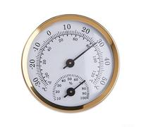 Thermomètre mural intérieur ou extérieur à suspendre pour jardin, serre, bureau, chambre, maison, mesure la température et l'humidité dans les maisons Doré