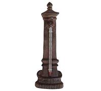 Thermomètre Mural ou à Poser Décoratif en Forme de Fontaine en Celsius en Fonte Patinée Marron 2x9x20cm