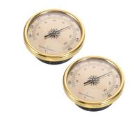 Thermomètre Mural Rond 2,75 Pouces, Cadran Analogique Encastré | Lecture Internationale, Structure à Encastrer, Finition Métal, pour Cadres DIY, Inserts de Panneau et Jardin