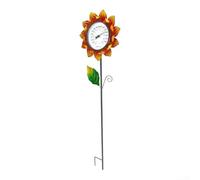 Thermomètre Mural Tournesol pour Décoration Extérieure | Design tournesol vibrant, métal pour durable, pile, lecture claire, décoration jardin unique