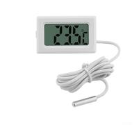 Thermomètre numérique à sonde avec capteur en acier inoxydable, jauge de température électronique pour aquarium, réfrigérateur, voiture, intérieur et extérieur, -50 à 110 degrés, (1 m, blanc)