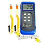 Thermomètre numérique à thermocouple de type K (-50~1300°C) avec double canal 4 thermocouples (filaire et acier inoxydable) Testeur de température portatif de haute précision