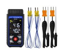 Thermomètre Numérique à Thermocouple Type K/J/T avec 4 Thermocouples Type K, Thermomètre HVAC avec Alarme et Compensation Réglable, Plage de Mesure -328°F ~ 2501°F
